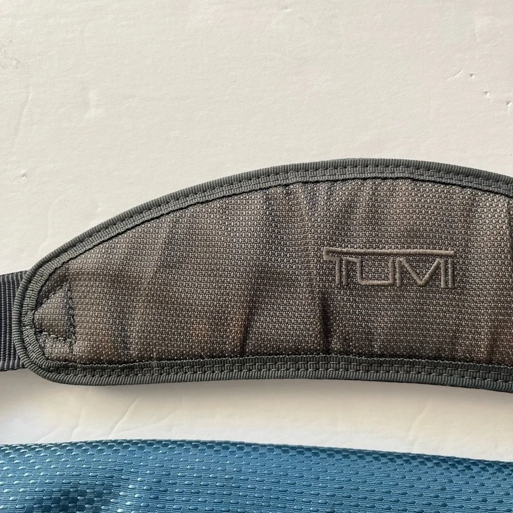 Tumi Blue Gray Messenger Bag Many Pockets